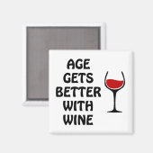 Aimant L'Âge S'Améliore Avec Le Vin (Recto/Verso)