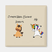 Aimant L'agent immobilier Cheval Dabbing Unicorne (Devant)