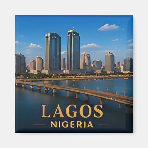 Aimant ✈️ Lagos Nigeria Cadeau de Voyage 🌍
