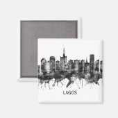 Aimant Lagos Nigeria Skyline BW (Recto/Verso)