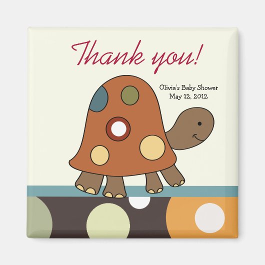 Aimant Laguna Tortue Baby shower Favoriser l'aimant (Devant)