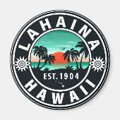 Aimant Lahaina Hawaii Beach Retro Sunset Souvenir 60s (Devant)