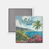 Aimant Lahaina Maui Hawaii Beach Coast Retro (Recto/Verso)