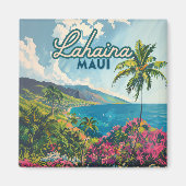 Aimant Lahaina Maui Hawaii Beach Coast Retro (Devant)