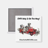 Aimant L'Aide De CVFD Est En Route ! Dalmations Pompiers (Recto/Verso)