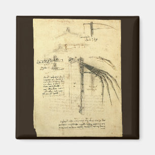 Aimant L'aile de Léonard de Vinci, esquisse de machine vo