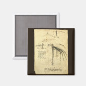 Aimant L'aile de Léonard de Vinci sur la machine volante  (Recto/Verso)