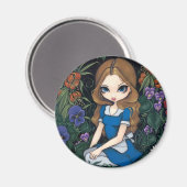 Aimant L'aimant "Alice et les fleurs" (Recto/Verso)