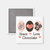 Aimant L'aimant au chocolat Peace Love (Recto/Verso)