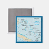 Aimant L'aimant de carte des Bahamas (Recto/Verso)