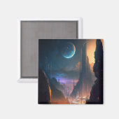 Aimant L'aimant de la ville futuriste de science-fiction (Recto/Verso)