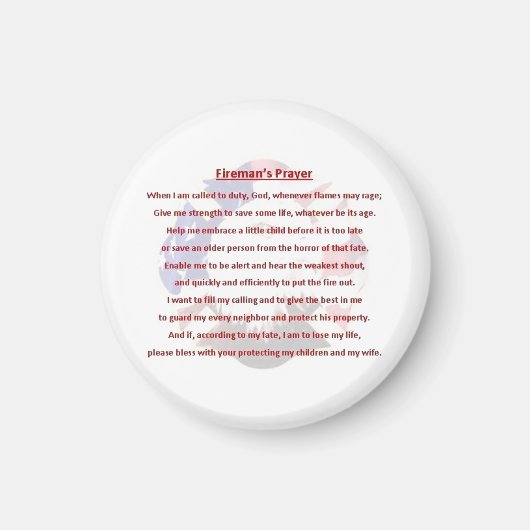 Aimant L'aimant de prière du pompier (Devant)