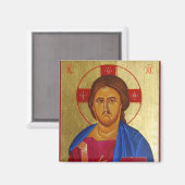 Aimant L'aimant d'icône orthodoxe du Christ Pantocrator (Recto/Verso)