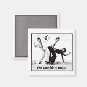 Aimant L'aimant rétro des chiens qui rient (Recto/Verso)