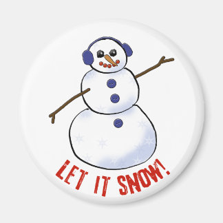 Aimant Laisse-le neiger ! Bonhomme de neige