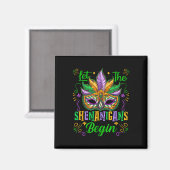 Aimant Laisser Les Shenanigans Commencer Mardi Gras Mask (Recto/Verso)