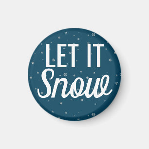 Aimant Laisser neiger bleu avec des flocons de neige mode