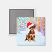 Aimant Laisser neiger Noël Chihuahua Chig (Recto/Verso)