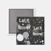 Aimant Laisser neiger sur un Arrière - plan neigeux (Recto/Verso)