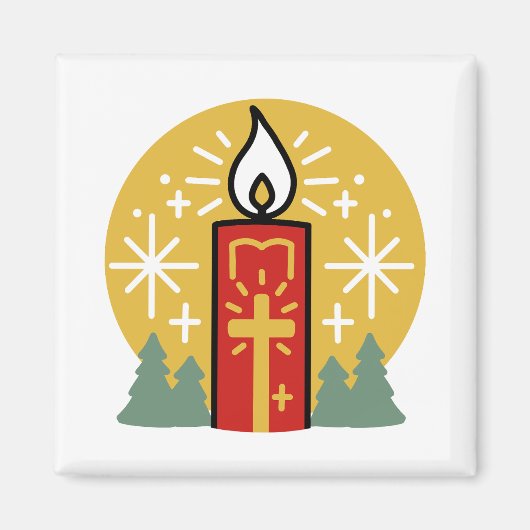 Aimant Laissez Faith être votre plus brillant Star Candle (Devant)