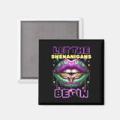 Aimant Laissons Les Shenanigans Commencer Mardi Gras Lips (Recto/Verso)