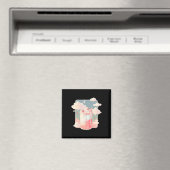 Aimant Lait de fraise Milkshake Kawaii Lofi Cute Pastel (In Situ (Lave-vaisselle))