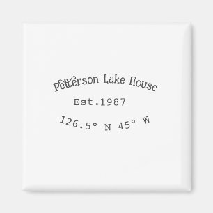 Aimant Lake house et. Date année coordonnées personnalisé