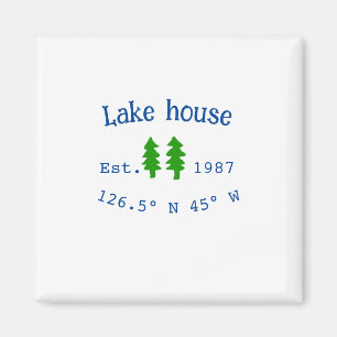 Aimant Lake house et. Date année coordonnées personnalisé