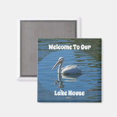 Aimant Lake House Welcome Pelican Wild Bird Home Guest (Recto/Verso)