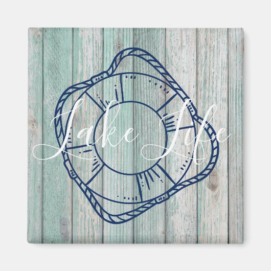 Aimant Lake Life & Preserver Bois Bleu (Devant)