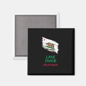 Aimant Lake Tahoe California Paint Splatter Flag Vacation (Recto/Verso)