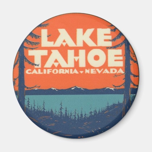 Aimant Lake Tahoe Design Vintage voyage (Devant)