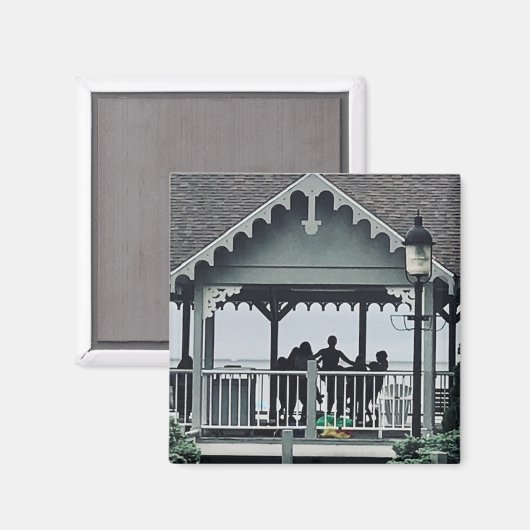 Aimant Lakeside Chautauqua Yoga Silhouette Imprimer (Recto/Verso)