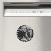 Aimant Lakota Sioux Vintage Chef Blanc Swan (In Situ (Lave-vaisselle))