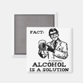 Aimant L'alcool est une solution en chimie rétro (Recto/Verso)