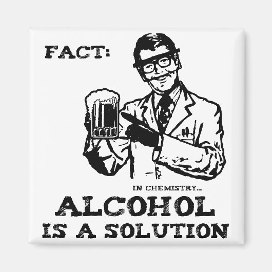 Aimant L'alcool est une solution en chimie rétro (Devant)