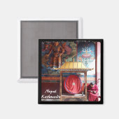 Aimant Lama, Gong & Téléphone - Katmandou, Népal (Recto/Verso)