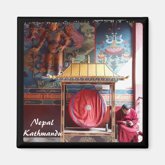 Aimant Lama, Gong & Téléphone - Katmandou, Népal (Devant)