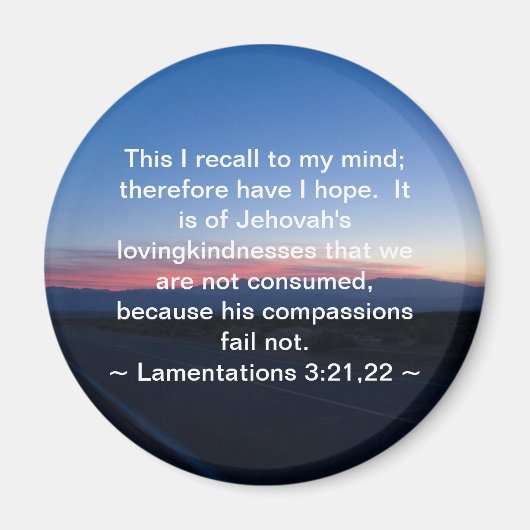 Aimant Lamentations 3:21-22 (Devant)