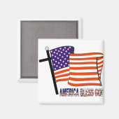 Aimant L'Amérique bénisse Dieu (Recto/Verso)