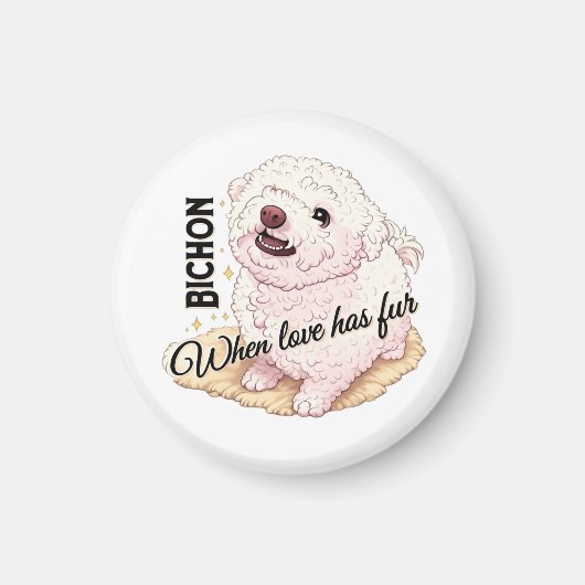 Aimant L'amour a Bichon à poil (Devant)