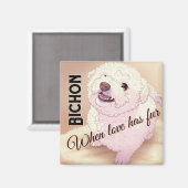 Aimant L'amour a du poil Bichon (Recto/Verso)