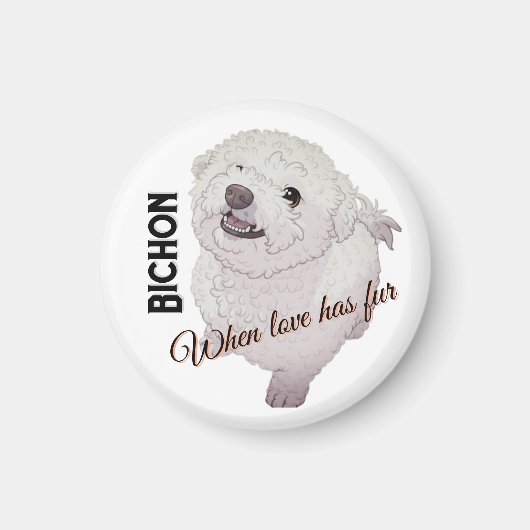 Aimant L'amour a Fur Bichon (Devant)