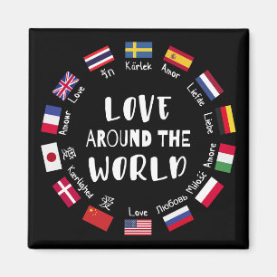 Aimant L'amour autour des langues du monde