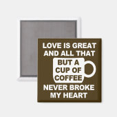 Aimant L'amour café brise mon cœur (Recto/Verso)