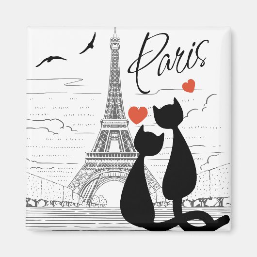 Aimant L'amour des chats à Paris (Devant)