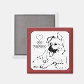 Aimant L'amour des chiots (Recto/Verso)