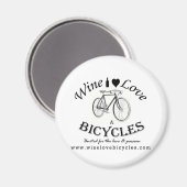 Aimant L'amour du vin et les vélos (Recto/Verso)