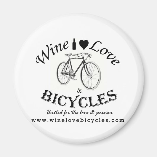 Aimant L'amour du vin et les vélos (Devant)