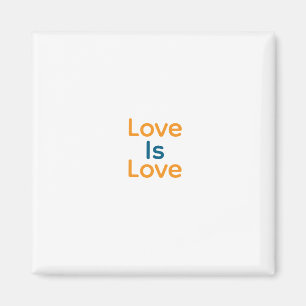 Aimant L'amour est amour orange bleu coloré fierté LGBTQ 
